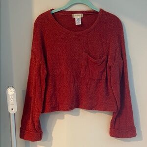 Altar'd State Deep Red Knit Hoodie